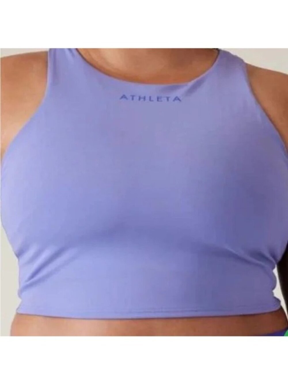 Athleta Conscious Cropped Train Logo Sports Bra large Bra Top